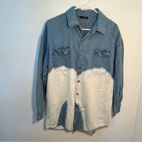 Papermoon Stitch Fix Denim Button Down Bleached - Picture 3 of 11